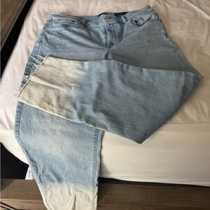 J. Jill Blue and White Straight Leg Jeans